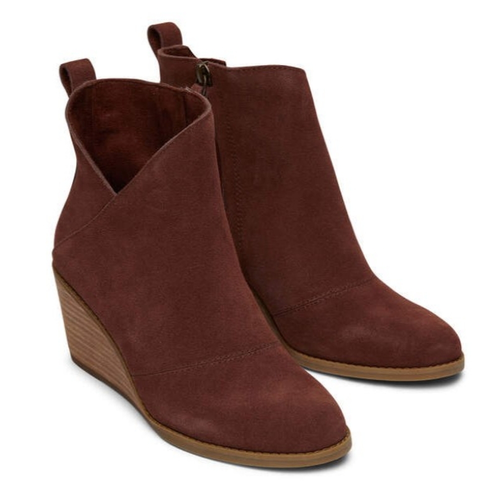 Toms Women's Sutton Suede Wedge Boots Size‎ 8